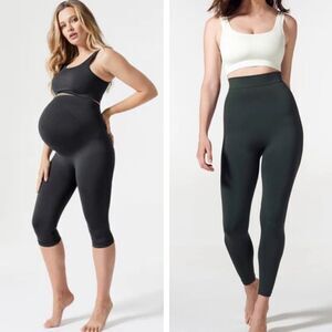 TWO Pairs of Black BLANQI Maternity / Postpartum Pregnancy Support Leggings